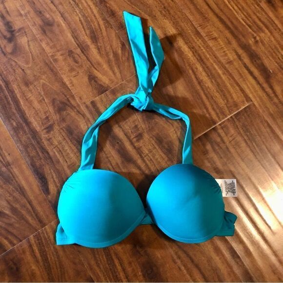 Mossimo Turquoise Bikini Push-up Swim Top Size Small - Picture 1 of 6